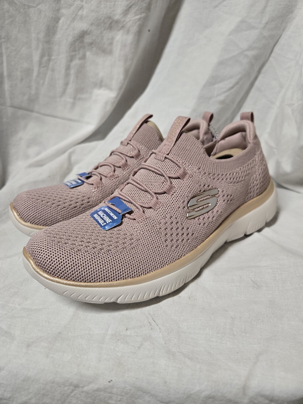 Skechers Women's Pink Slip-On Knit Sneakers